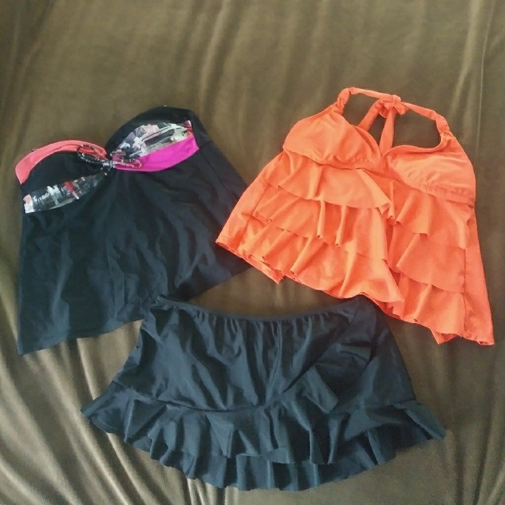 Bathing suit with extra top.